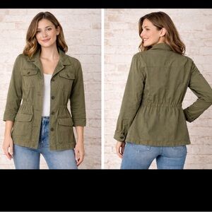 Banana Republic army olive green jacket, size 6 petite